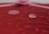 Скатерть круглая "Завитки бордо" 180 см, водоотталкивающая - фото 5