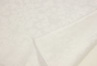 Скатерть овальная "Жаккард Барокко" белая 150х180 см, водоотталкивающая - фото 3
