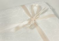 Скатерть овальная "Завитки белые" 150х180 см, водоотталкивающая - фото 3