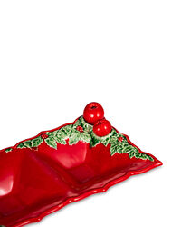 Менажница трехсекционная Bordallo Pinheiro Рождественская гирлянда 15,5х40,5 см, керамика - фото 4