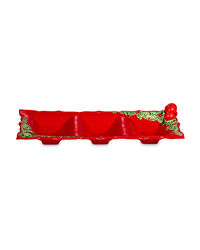 Менажница трехсекционная Bordallo Pinheiro Рождественская гирлянда 15,5х40,5 см, керамика - фото 8