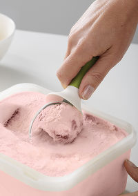 Ложка для мороженого с защитой от капель Dimple розовая - фото 2