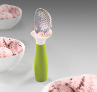 Ложка для мороженого с защитой от капель Dimple розовая - фото 3