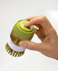 Щетка с дозатором моющего средства Palm Scrub™ зеленая - фото 5