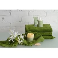 Полотенце банное с бахромой оливково-зеленого цвета Essential, 70х140 см, Tkano - фото 2