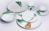 Чашка чайная с блюдцем Noritake "Овощной букет.Зелёный лук" 210мл - фото 6