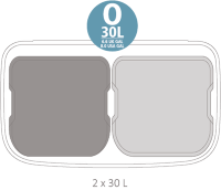 Мусорный бак Touch Bin Bo (2 х 30 л), Платиновый - фото 2