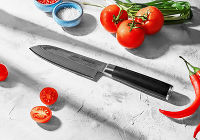 Нож кухонный "Samura DAMASCUS" Сантоку 145 мм, дамаск 67 слоев - фото 6