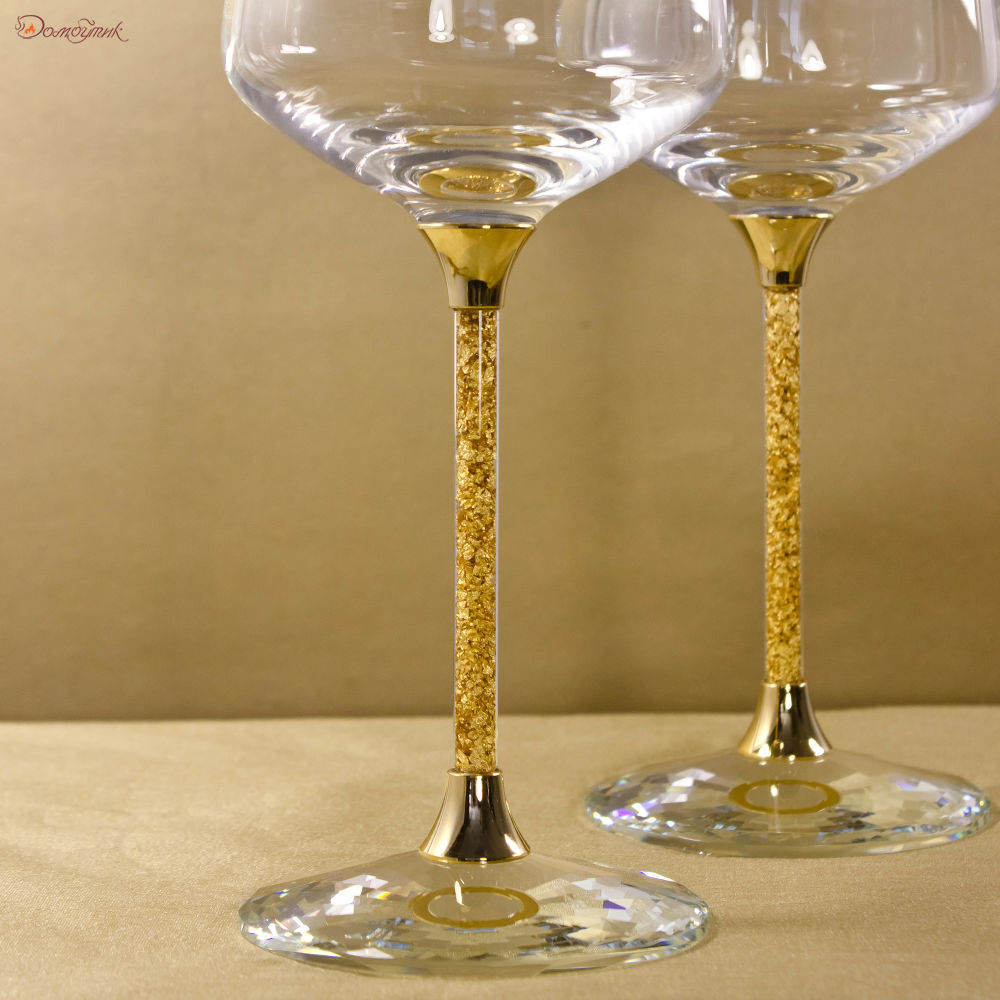 Набор из 2-х бокалов с сусальным золотом для вина 350 мл - фото 2