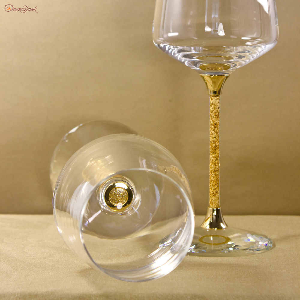 Набор из 2-х бокалов с сусальным золотом для вина 350 мл - фото 4