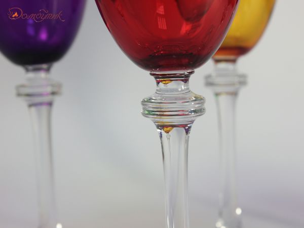Бокалы для вина цветные "Александра" 250 мл, 6 шт. - фото 4