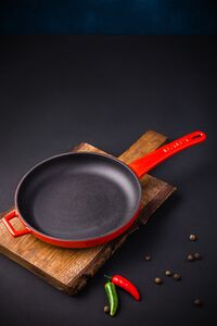 Сковорода 20 см, 0,77 л, чугун, красная, Lava - фото 5