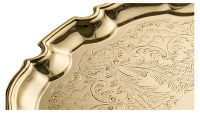 Поднос Queen Anne "Чиппендейл" 31см, золотой цвет, сталь - фото 2